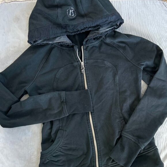lululemon athletica Jackets & Blazers - Lululemon Black Scuba Hooded Jacket Small Medium Size 6